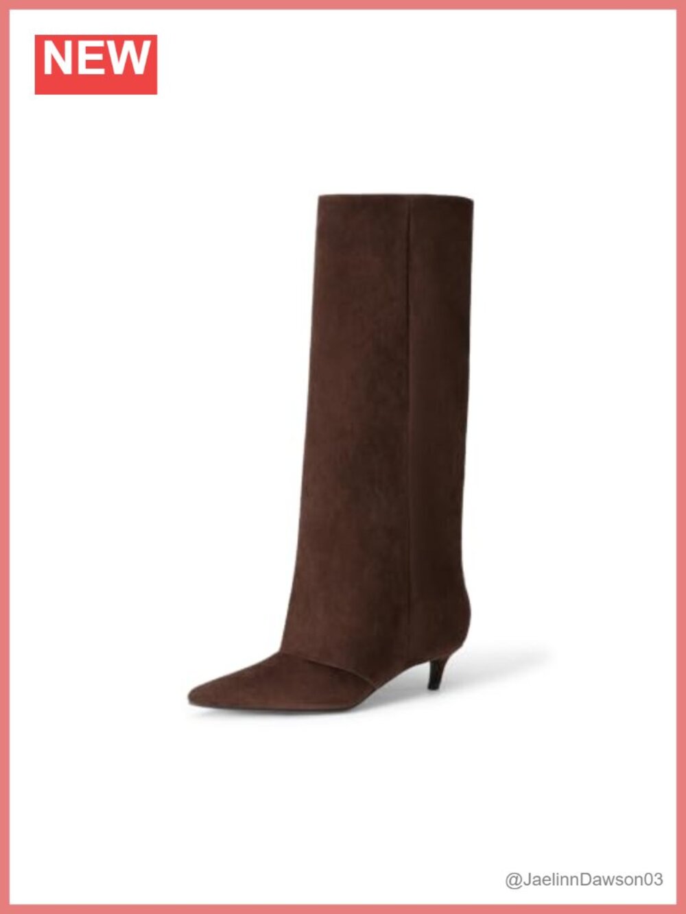 Faux Suede Fold-Over Knee High Equestrian Boots Women's Pointed Toe Kitten Heel